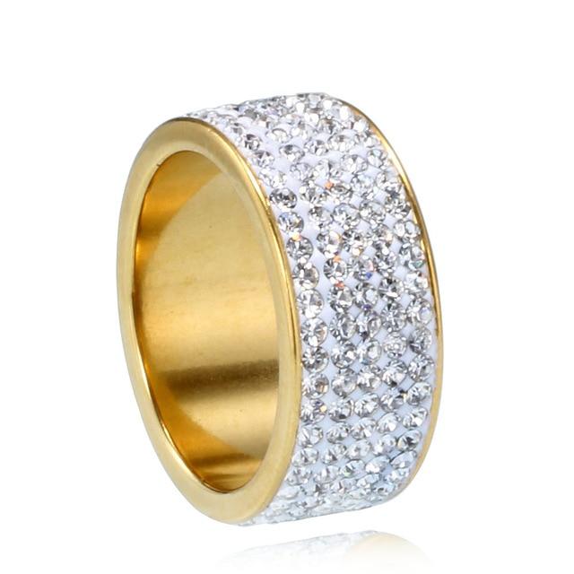 Gold/Silver Thick Band Bling Ring