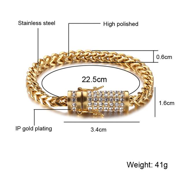 Gold/Silver Chain Bracelet With Blinged Out Clasp