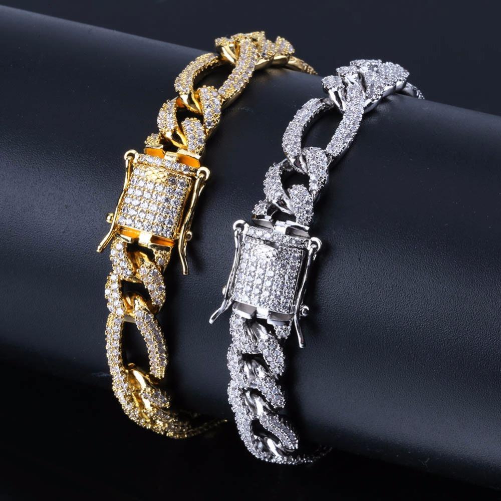 Rapper Gold/Silver Clasp 10mm Cuban Chain Bracelet