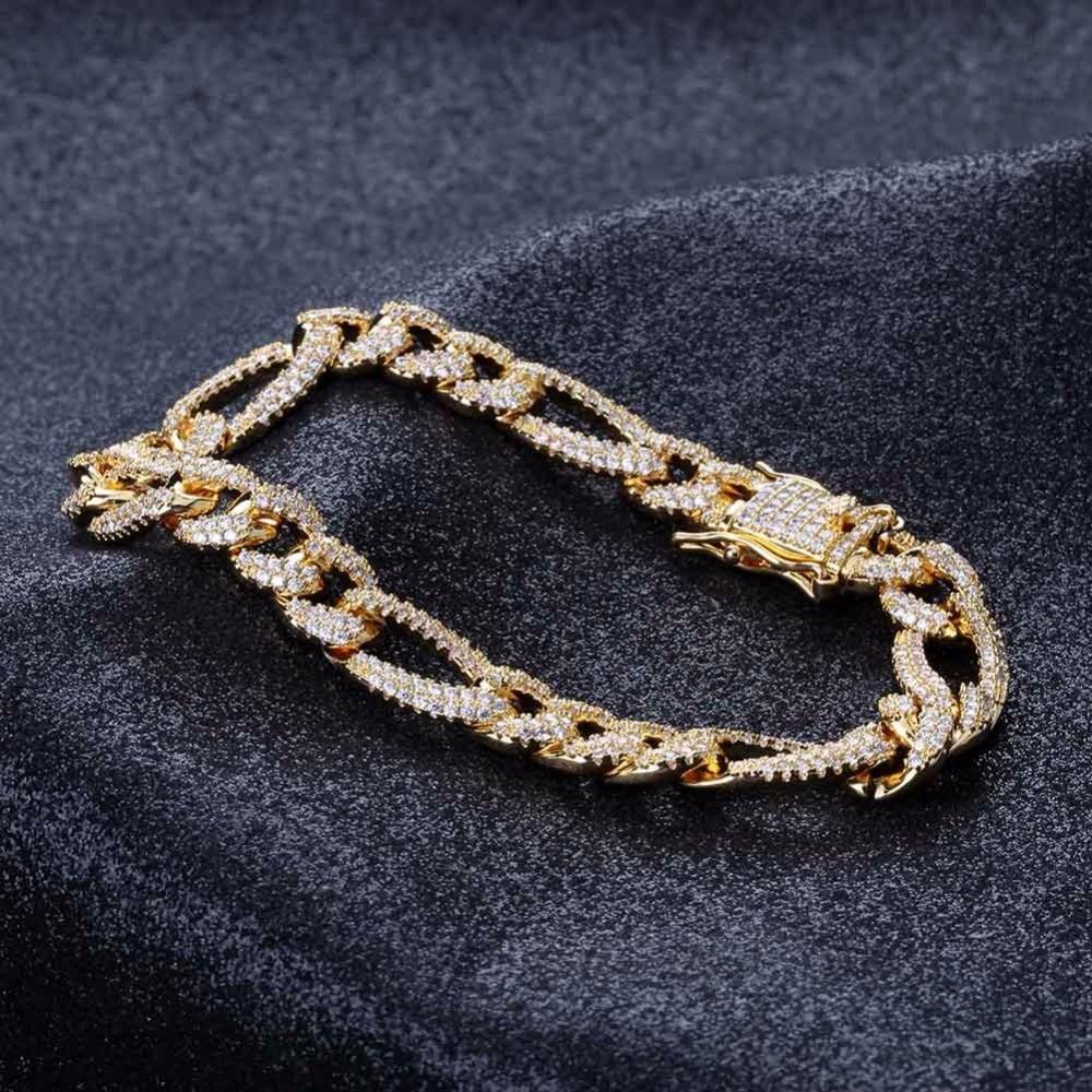 Rapper Gold/Silver Clasp 10mm Cuban Chain Bracelet