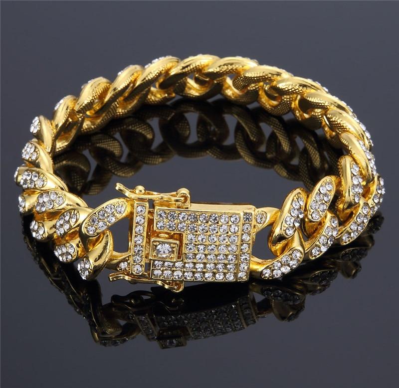 VZAKA Jewelry 18k Gold Plated Cuban Bracelet