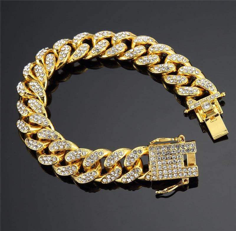 VZAKA Jewelry 18k Gold Plated Cuban Bracelet