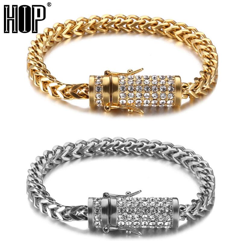 Gold/Silver Chain Bracelet With Blinged Out Clasp