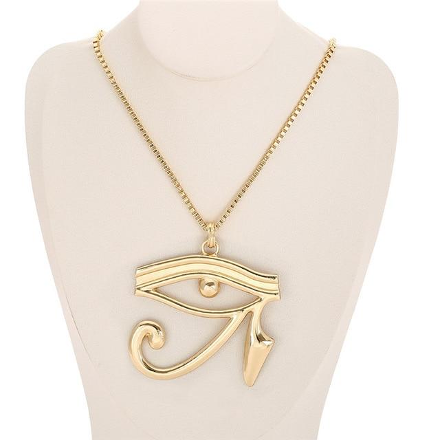 Gold Ancient Egypt Pendant Necklace - no-stylist-bling