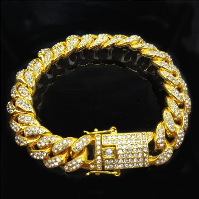 VZAKA Jewelry 18k Gold Plated Cuban Bracelet